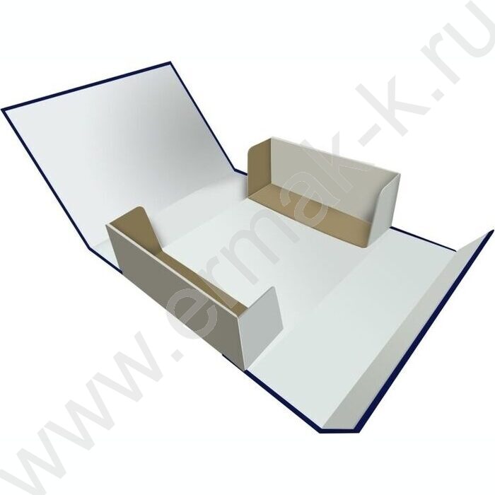 Короб архивный 100мм б/вин, 2 завязки складной /синий | Фото 2