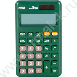 Калькулятор Deli EM120GREEN /двойное питание/ зеленый, 12 разряд | Фото 1