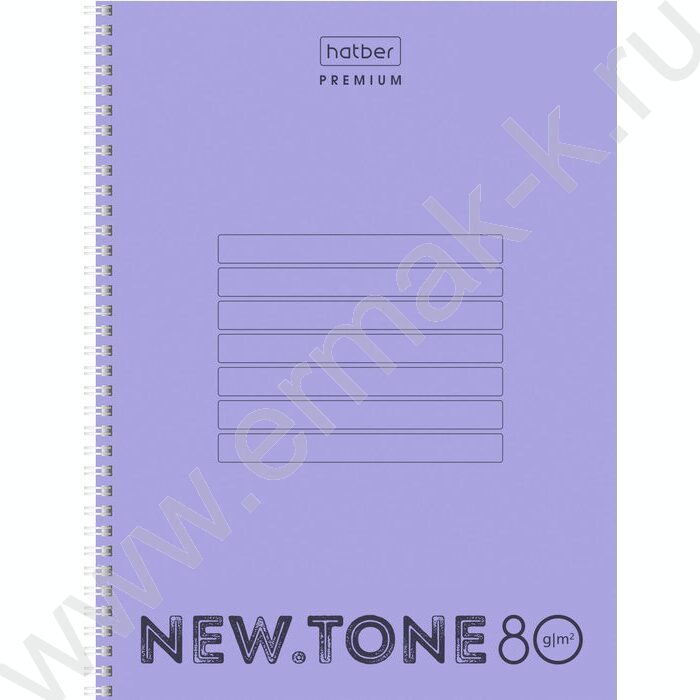Тетрадь  80л А4 клетка/спираль/многоуров.перфорация/пл.обл. "NEWtone PASTEL Лаванда" | Фото 1