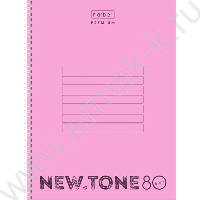 Тетрадь  80л А4 клетка/спираль/многоуров.перфорация/пл.обл. "NEWtone PASTEL Пион" | Фото 1
