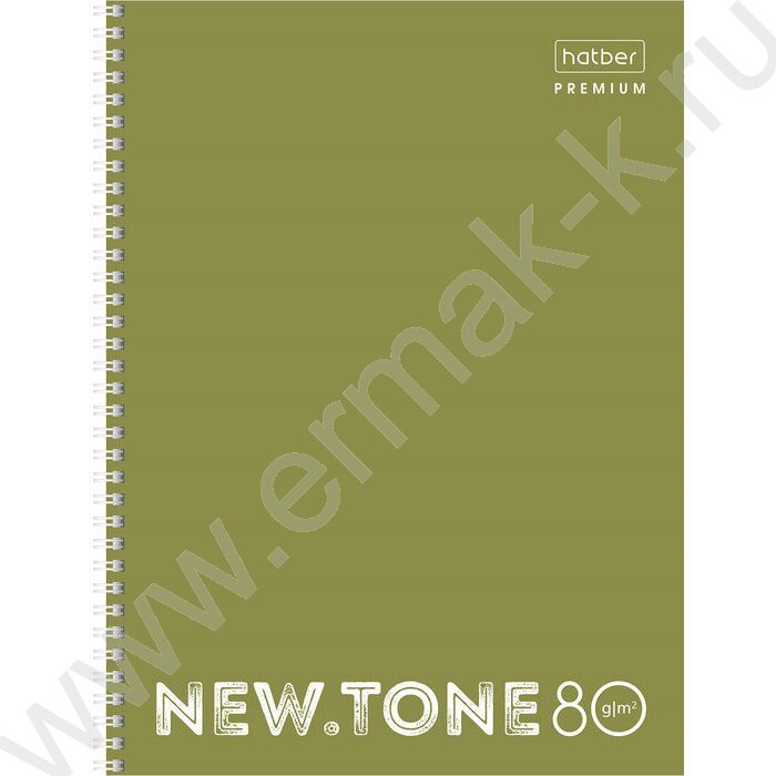 Тетрадь  80л А4 клетка/спираль/многоуров.перфорация "NEWtone PASTEL Олива" | Фото 1