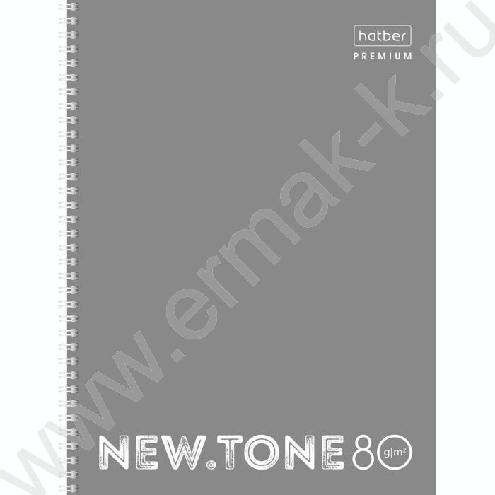 Тетрадь  80л А4 клетка/спираль/многоуров.перфорация "NEWtone PASTEL Серый жемчуг" | Фото 1