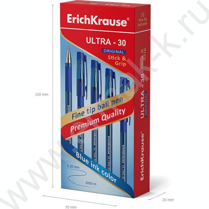 Ручка шар ULTRA-30 Stick&Grip Original 0.7мм, синяя | Фото 4