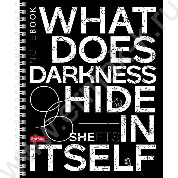Тетрадь  96л клетка/спираль "In the dark" /лак/  4вида | Фото 1