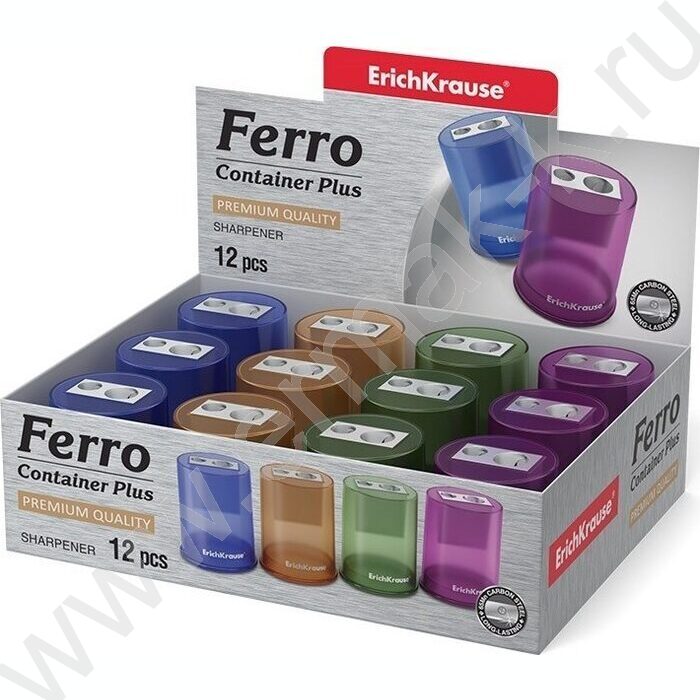 Точилка 2отв. метал/с контейнером/ Ferro Container Plus ассорти | Фото 3