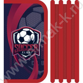 Пенал б/наполн. 3молнии 190*105мм Soccer /большой, печать на ткани