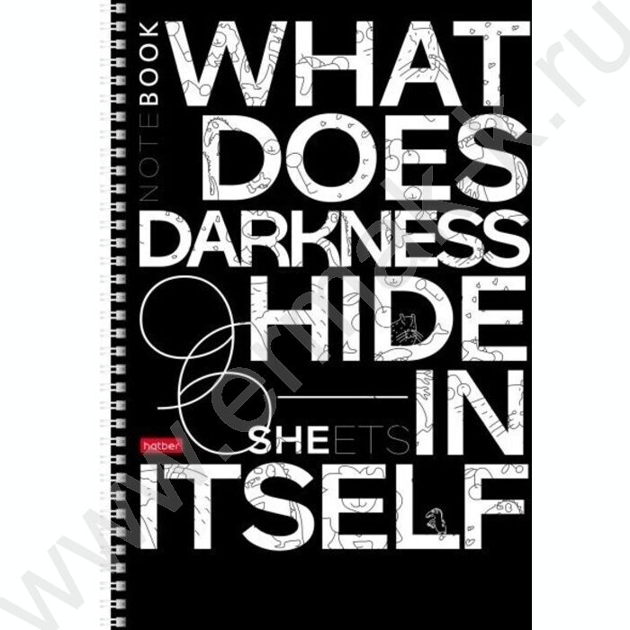 Тетрадь  96л А4 клетка/спираль "In the dark" /выб лак/ | Фото 1
