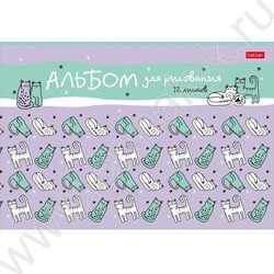 Альбом д/рисования 12л "Мяу-Котики" /тиснение/ ассорти | Фото 2