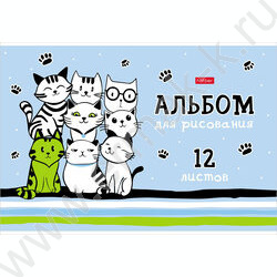 Альбом д/рисования 12л "Мяу-Котики" /тиснение/ ассорти | Фото 4