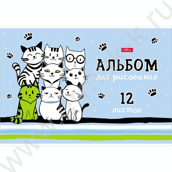 Альбом д/рисования 12л "Мяу-Котики" /тиснение/ ассорти | Фото 4