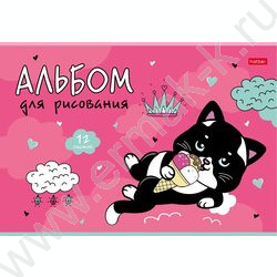 Альбом д/рисования 12л "Мяу-Котики" /тиснение/ ассорти | Фото 5
