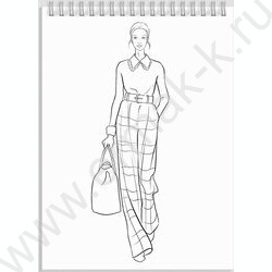 Раскраска 150*210 Fashion-раскраска.Повседневные образы спираль | Фото 2