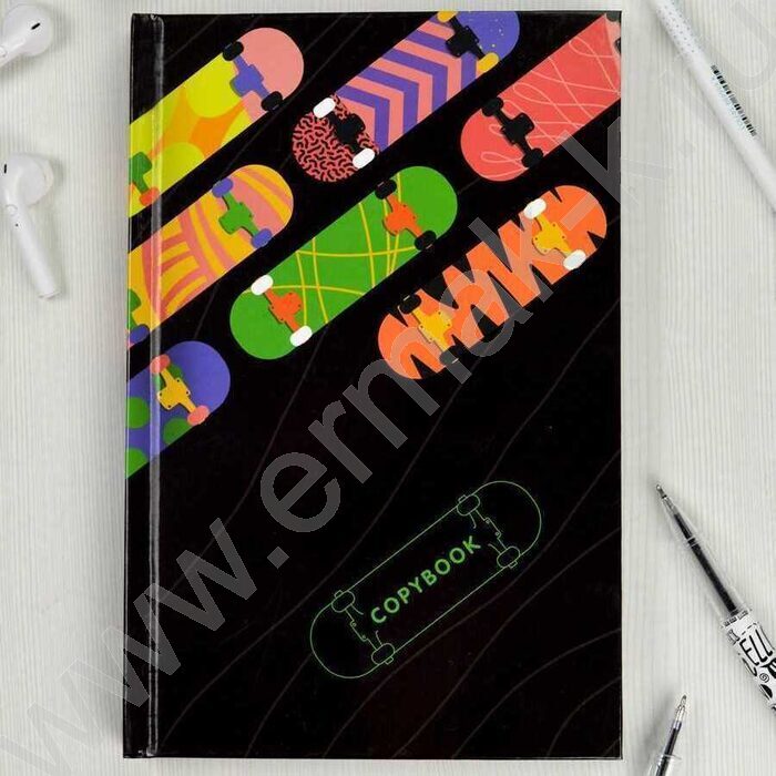 Тетрадь  96л А5 клетка/тв.обл. "Яркие скейтборды" | Фото 5