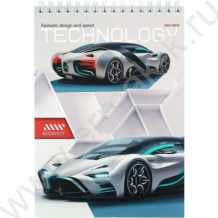 Блокнот  80л А5 спираль "Технологичные спорткары" ассорти | Фото 2