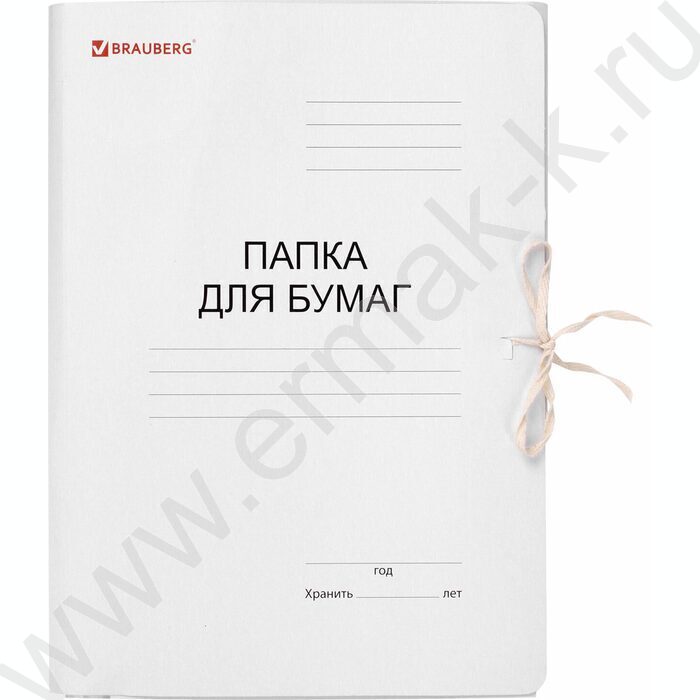 Папка д/бумаг на завязках белая A4 320г/м², до 200 листов, мелованная | Фото 2