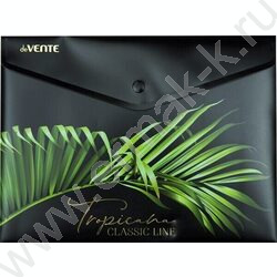 Папка-конверт на кнопке А5 "Tropicana"  непрозрачн с рисунком, тиснение фольгой, 180мкм /ассорти | Фото 1
