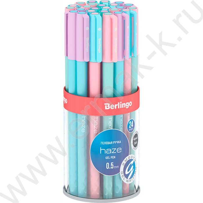 Ручка гелевая черная 0,5мм  "Haze" /прорезиненный корпус /ассорти | Фото 7