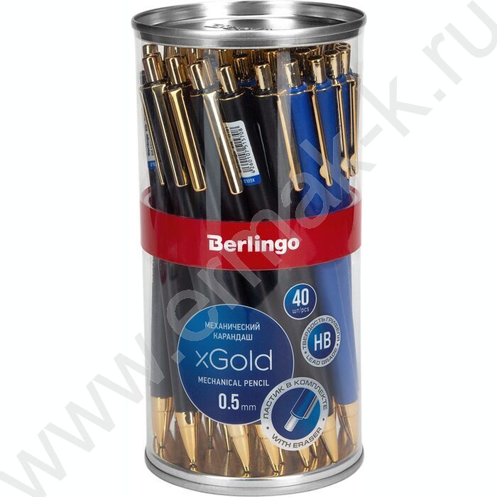 Карандаш механический 0,5мм "xGold" с ластиком /корпус ассорти | Фото 2