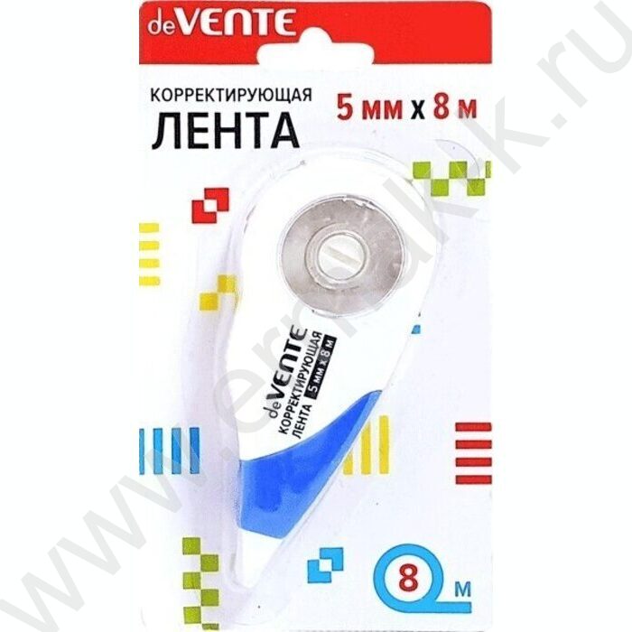 Корректирующая лента 5мм* 8м бело-синий непрозрачный корпус, фронтальный аппликатор, блистер | Фото 1