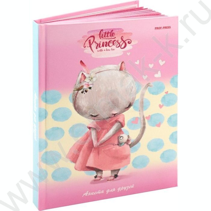 Анкета для друзей А5 112л "Леди кошечка"тв.обл./глиттер/ | Фото 1