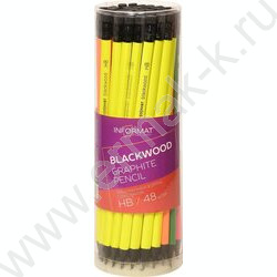 Карандаш ч/гр с ластиком, трехгран. "Blackwood Neon" /черное дерево, ассорти, тубус | Фото 4