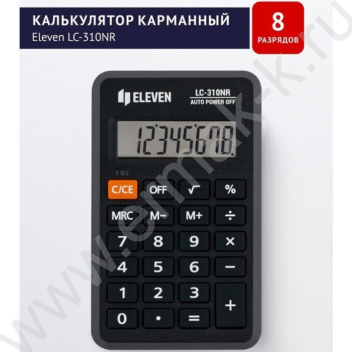 Калькулятор ELEVEN LC-310NR, черный, 8 разряд | Фото 6
