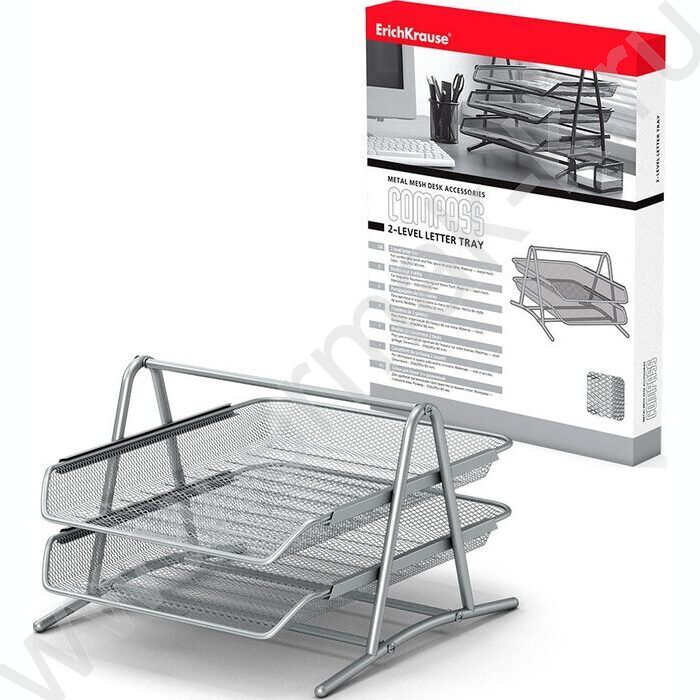 Лоток горизонтальный сетчатый (металл) Compass серебряный /2 уровня | Фото 1