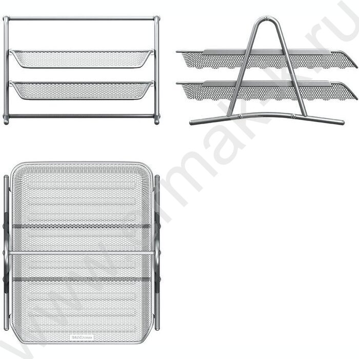 Лоток горизонтальный сетчатый (металл) Compass серебряный /2 уровня | Фото 2