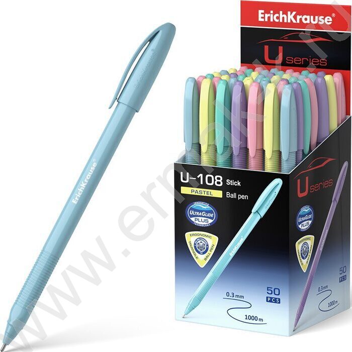 Ручка шар U-108 Stick Pastel 1,0мм, синяя /форма корпуса - треугольная | Фото 2