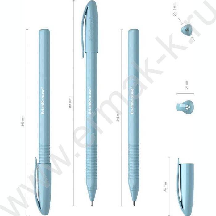 Ручка шар U-108 Stick Pastel 1,0мм, синяя /форма корпуса - треугольная | Фото 3