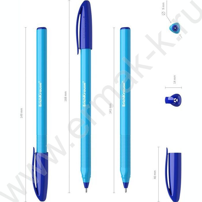 Ручка шар Ultra Glide Technolody U-108 Neon Stick 1,0мм синяя /форма корпуса - треугольная | Фото 3