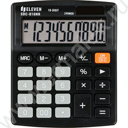 Калькулятор ELEVEN SDC-810NR /двойное питание/ черный, 10 разряд | Фото 2