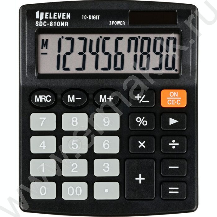 Калькулятор ELEVEN SDC-810NR /двойное питание/ черный, 10 разряд | Фото 2