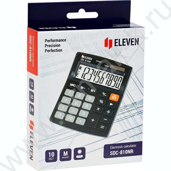 Калькулятор ELEVEN SDC-810NR /двойное питание/ черный, 10 разряд | Фото 6