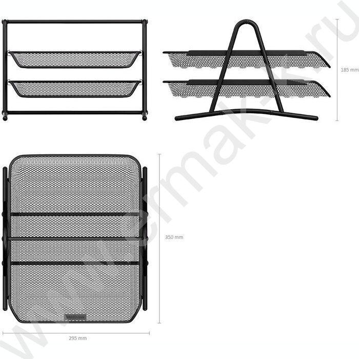Лоток горизонтальный сетчатый (металл) Compass черный /2 уровня | Фото 3