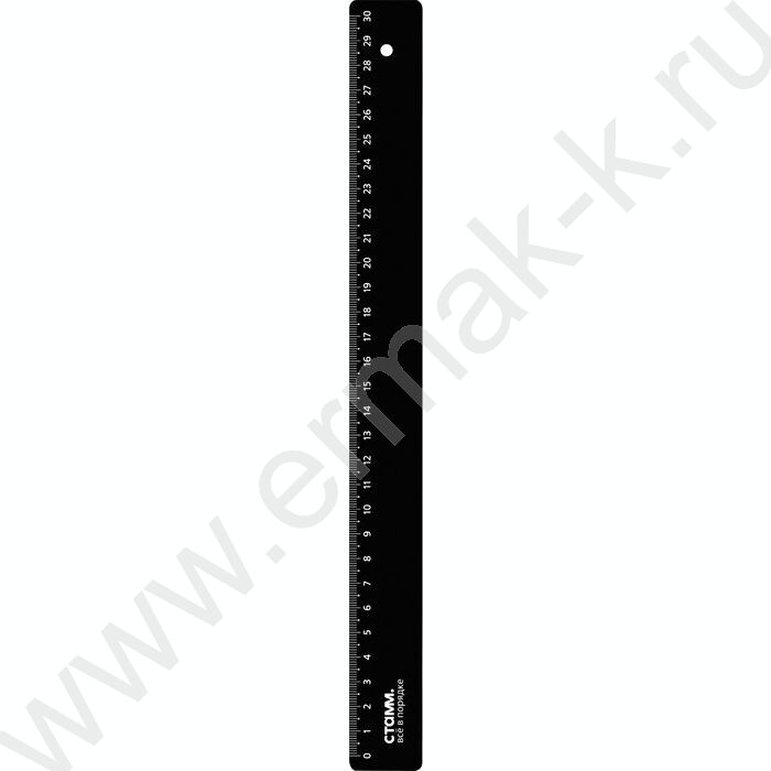 Линейка пл 30см черная | Фото 2