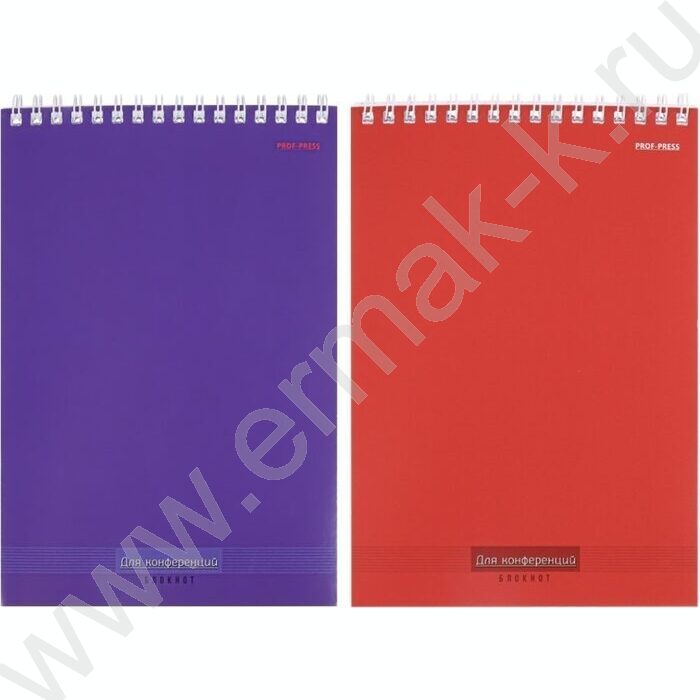 Блокнот  40л А5 спираль "Однотонный для конференций" ассорти | Фото 1