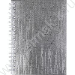 Зап. книжка  80л А6 спираль/бумвинил Metallic Серебро | Фото 1