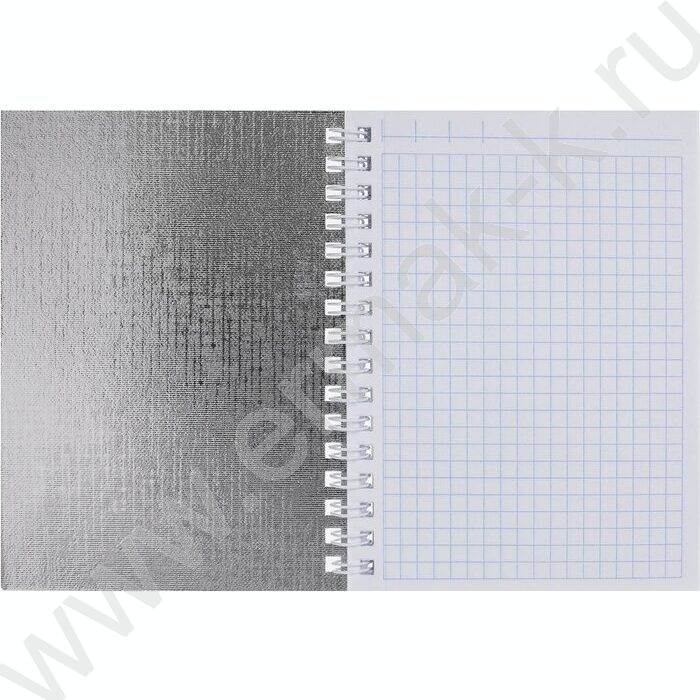 Зап. книжка  80л А6 спираль/бумвинил Metallic Серебро | Фото 2