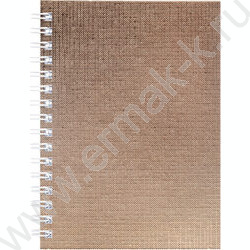 Зап. книжка  80л А6 спираль/бумвинил Metallic Золото | Фото 1