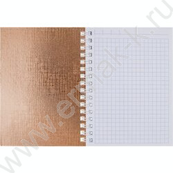 Зап. книжка  80л А6 спираль/бумвинил Metallic Золото | Фото 2