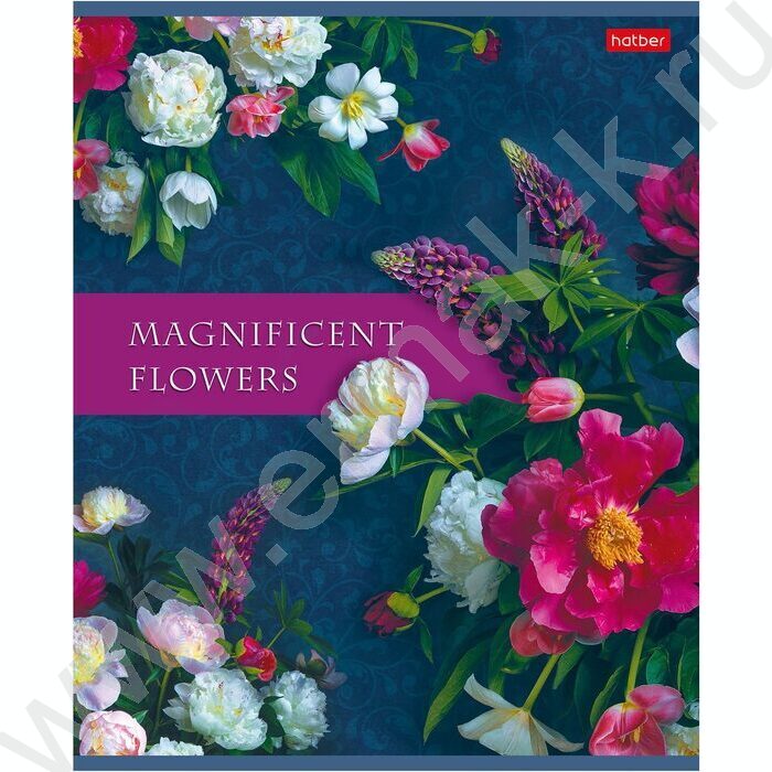 Тетрадь  80л клетка "Роскошные цветы" ассорти | Фото 4