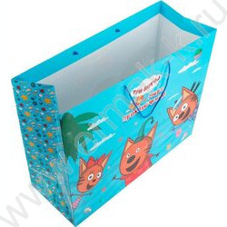 Пакет подарочный бумажный xxl, 40*49*19см Три Кота и море приключений | Фото 3