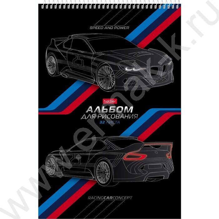 Альбом д/рисования-спираль 32л "Скорость и мощь" /перфорация/мат.ламин. 3D фольга/ 5видов | Фото 2
