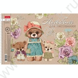 Альбом д/рисования-спираль 32л "Любимые топтыжки" /перфорация/тиснение/ 5видов | Фото 3