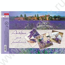 Альбом д/рисования-спираль 48л "Лавандовые поля" /перфорация /тиснение/ 4вида | Фото 3