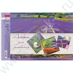 Альбом д/рисования-спираль 48л "Лавандовые поля" /перфорация /тиснение/ 4вида | Фото 4