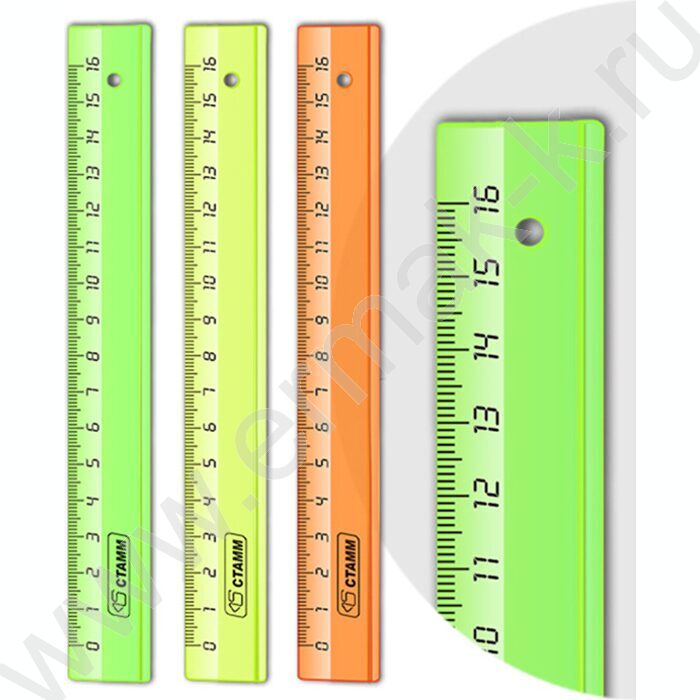 Линейка пл 16см неон прозр. / ассорти | Фото 2