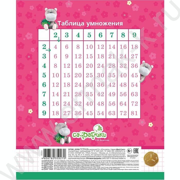 Тетрадь  12л клетка "Сафарики" 5видов | Фото 6