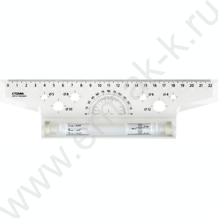 Рейсшина пл 22см прозр. с роликом | Фото 1